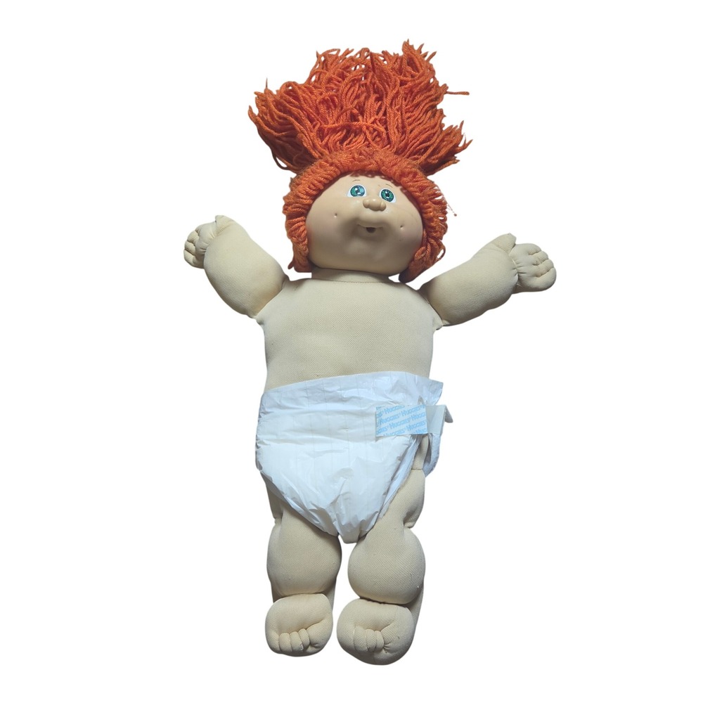 Vintage Cabbage Patch Kids Doll 15" Orange Yarn Hair Dimples Coleco 1978 1982